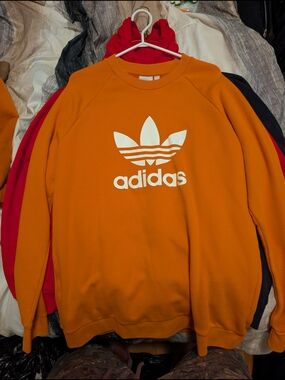 adidas Orange Trefoil Crewneck Sweatshirt